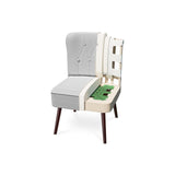 Sicaan Lot de 2 fauteuils Crapaud Jacques capitonné Tissu Gris Clair