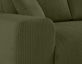 Lisa Design - Canapé Garance en Velours Côtelé - Sofa Vert 3 Places - Salon