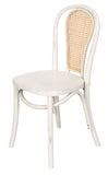 Biscottini Chaise cuisine vintage en bois de frêne 43x47x88 cm - Chaise de salle à manger blanche - Chaises de cuisine - Chaises de salle à manger en bois et paille de Vienne - Chaises de salon
