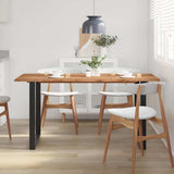 Tidyard Table de Salle à Manger Rectangulaire, Table de Repas Meuble à Manger, Table Console Extensible 160x80x76 cm Bois d'acacia Solide