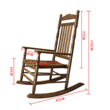 Fauteuil rokincher à bascule extérieur,rocking chair adulte bois extérieur,fauteuil relax,Dossier haut, accoudoirs larges, convient pour la cour, le jardin, l'intérieur, la pelouse ( Color : Wood colo