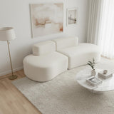 Coco Living Lounge Double | Canapé 3 Places Design | Formes Courbes Modernes | Confort Premium pour Salon et Appartement | 240 x 102 x 60 cm (Blanc)