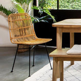 Atmosphera Créateur d'intérieur - Lot de 4 Chaises Design Kubu 88cm Naturel