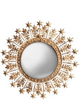 CHEHOMA Miroir décoratif Convexe serti de Cristaux Auréole d'étoiles dimenssion 47 cm (Diamètre 47 cm)