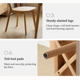 FBNMG Lot de 4 Chaises de Salle à Manger en Bois Massif, Chaise de Cuisine Rustique avec Dossier, Chaise Détente Antidérapante avec Pieds Bois pour Chambre Studio Restaurant(4 PCS, Color A)