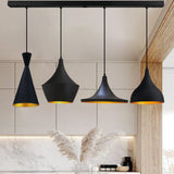 bamyum Lot de 4 Suspension Luminaire Industrielle de 26 cm pour Salle à Manger, Lustre Salon de, Lustre Bureau E27 en Métal, Vintage Lampe pour Chambre, Cuisine, Couloir, Café, Bar, Restaurant, Noir