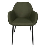 Lot de 2 fauteuils de table en tissu texturé maille 3D kaki - ELECTRON