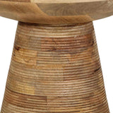 vidaXL Table d'appoint Ø37x45 cm Bois de manguier Massif, Bout de canapé, Table d'appoint de canapé, Table de Lampe, Table d'accent, Table Basse
