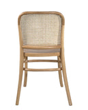 KAYELLES Lot de 2 chaises Design Vintage Bois Massif et rotin Naturel MENO