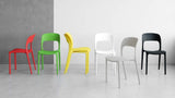 MOBILI FIVER, Chaise Amanda, Lot de 4, Rouge, Polypropylène, Chaise pour Cuisine, Jardin, Salon