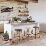 Atmosphera Créateur d'intérieur - Tabouret de Bar Bistrot en Rotin Trecia 66cm Blanc