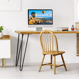 Lot de 2 chaises de salle à manger en bois massif de style campagnard avec dossier pour maison, cuisine, restaurant et bistrot, finition naturelle