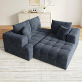Cayipng Canapé d'angle modulaire, canapé nuage, canapé 3 places, canapé transformable, tissu chenille, librement combinable, pas besoin de montage (Bleu)