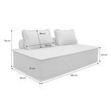 sweeek - Chauffeuse 2 Places pour canapé modulable Tissu capitonné crème