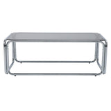 Oviala Table Basse rectangulaire L110 cm en métal et Verre trempé Noir
