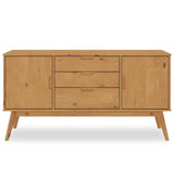 IDIMEX Buffet Salle à Manger Tivoli L 145 cm en Bois Massif Finition Bois Naturel teinté avec 3 tiroirs et 2 Portes battantes, Un Meuble de Rangement Style scandinave, Finition élégante