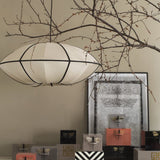 JOMBID Lustre en tissu de style chinois E27 1 lumière réglable au plafond suspendu lumière intérieure salon salle à manger luminaire suspendu japonais maison tatami chambre suspension lampe