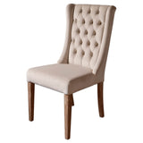 Loberon Chaise Sudbury - frêne, Velours Polyester - H/L/P env. 104/51 / 63 cm - crème, crème