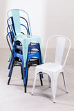 SKLUM Lot de 4 Chaises Empilables LIX Vert Choux Salle à Manger Cuisine Style Industriel Finition Gloss
