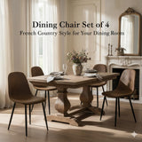 Homy CASA – Lot de 4 chaises de Salle à Manger Douces avec Dossier et Pieds en métal Massif pour Salon, Maison, Marron
