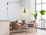 Applique murale orientable avec prise et interrupteur, noir saillie max. 150 cm