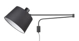 Trio Leuchten Baldo 200600132 Applique murale en métal noir mat avec abat-jour en tissu noir, 1 x E27