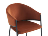 Vente-unique - Lot de 2 chaises avec accoudoirs en Velours et métal Noir - Terracotta - ORDIDA - Salle à Manger