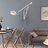 WXKAGF Applique Murale rétro à Bras oscillant, Applique Murale à Bras Long réglable E27, Appliques murales industrielles d'intérieur avec Interrupteur, Spots muraux télescopiques Pliables pour