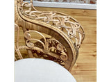 Fauteuil Emmanuelle H.147 cm en rotin tressé avec Un Coussin Blanc - Peacock