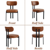 Ya-Home Chaises de Salle à Manger à la Mode Lot de 2 Chaises Salle Manger en Cuir PU avec Pied Métal, Chaise de Cuisine Confortable, Marron