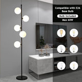 KlkrzJwy Lampadaire Mid Century 5 Lumières 66,9" Globe En Verre Lampadaire Lampe Haute En Verre Dépoli Avec Base En Marbre E26 Dimmable Lampe Sur Pied Pour Salon Bureau Chambre Canapé Coin