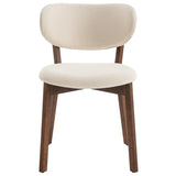 Happy Garden Lot de 2 chaises Aura en Bois foncé et Tissu Boucle Beige, Rembourrage Mousse, Pieds en Acier