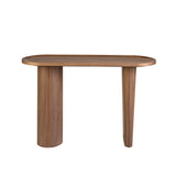 Ángel Cerdá- Console Ovale Demi-Pointe - Bois Plaqué Noyer Naturel - Design Moderne et Élégant - Meubles de Salon - Table D'appoint - Meubles de Couloir - Table D'entrée - Ø120 X 40 X 76 cm