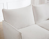 DAYALANE Canapé de 2 Places en Chenille Petit Canapé avec Accoudoirs Sofa à Coussin Rembourré et Cadre en Métal, Blanc