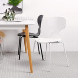 JUUBND Chaise de Salle à Manger décontractée à thème, Chaise Fourmi Simple, siège en Bois courbé + Pieds en Fer forgé, Conception Ergonomique, pour Restaurant/Bureau/comptoir,Black