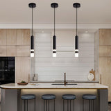 MODEBHD Lampes suspendues modernes noires simples, lampe suspendue en acrylique à bulles de lumière chaude LED intégrée 3000K, lampes suspendues de plafond éclairées au-dessus de l'évier de l'îlot de