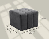 LIKMA Pouf Tabouret Marron Velours Effet 3D 46x35x46 cm – Repose-Pieds Style Ottoman, Banquette Moderne Tissu Jasmine