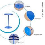 Table de salle à manger ronde moderne avec dessus de table en fer métallique et table de bar à base solide, table de cuisine pour 2 à 4 personnes pour la maison de petit espace, bleu ( Size : 48x72cm