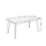 Skraut Home | Table à Manger | Meuble Salle à Manger | 170 | pour 8 Personnes | Pieds en Bois | Style Moderne | Noir