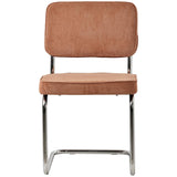 Happy Garden Lot de 2 chaises Cantilever Maria en Velours côtelé Terracotta, Rembourrage Mousse, Structure en Acier Gris - Design Moderne, Allure Vintage, chaises Table à Manger, Bureau et Chambre