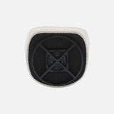 sweeek - Fauteuil pivotant 360° en Bouclette texturée Blanc crème. piètement en métal Noir Mat - Spino