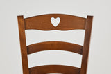 t m c s Tommychairs - Set 4 chaises Cuore pour Cuisine, Bar et Salle à Manger, Robuste Structure en Bois de hêtre peindré en Couleur Noyer Clair et Assise en Paille