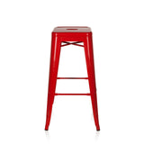 hjh OFFICE 645011 Tabouret de Bar VANTAGGIO High Métal Rouge, Tabouret Industriel Haut, empilable