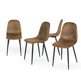 Homy CASA – Lot de 4 chaises de Salle à Manger Douces avec Dossier et Pieds en métal Massif pour Salon, Maison, Marron