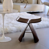 QAZXDRFG Repose-Pieds en Bois Massif, Pouf Papillon, Petit canapé en Bois, Tabouret de Loisirs pour la Maison, Le Salon, Les Petits Appartements (44 x 31 x 39,9 cm, Marron)