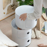 ZUOZHE Componibili 2/3/4 Portes Table d'appoint,Chevet Rond avec Tiroir,Meuble Rond de Rangement Cuisine Petit Espace,Armoire Plastique Rangement Facile à Assembler et à Démonter,Légère et Durable