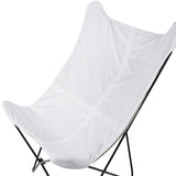 Fauteui Design Papillon avec Pieds en Épingle en Métal et Velours Blanc Nybro