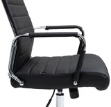 CLP Chaise De Bureau Kolumbus en Véritable Cuir I Fauteuil De Bureau Réglable en Hauteur Pivotant Piètement Mécanisme A Bascule Intégré, Couleur:Noir