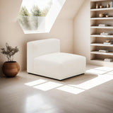 HOMIFAB Chauffeuse sans accoudoirs modulable en Tissu Bouclette écru - Modulo