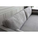 CONCEPT USINE - Canapé Nalha Gris Clair en Velours 3 Places - Revêtement en Velours 100% Polyester - avec Accoudoirs - 2 Longs Coussins Ronds Déhoussables - Largeur 199 cm - Résistant, Design Élégant